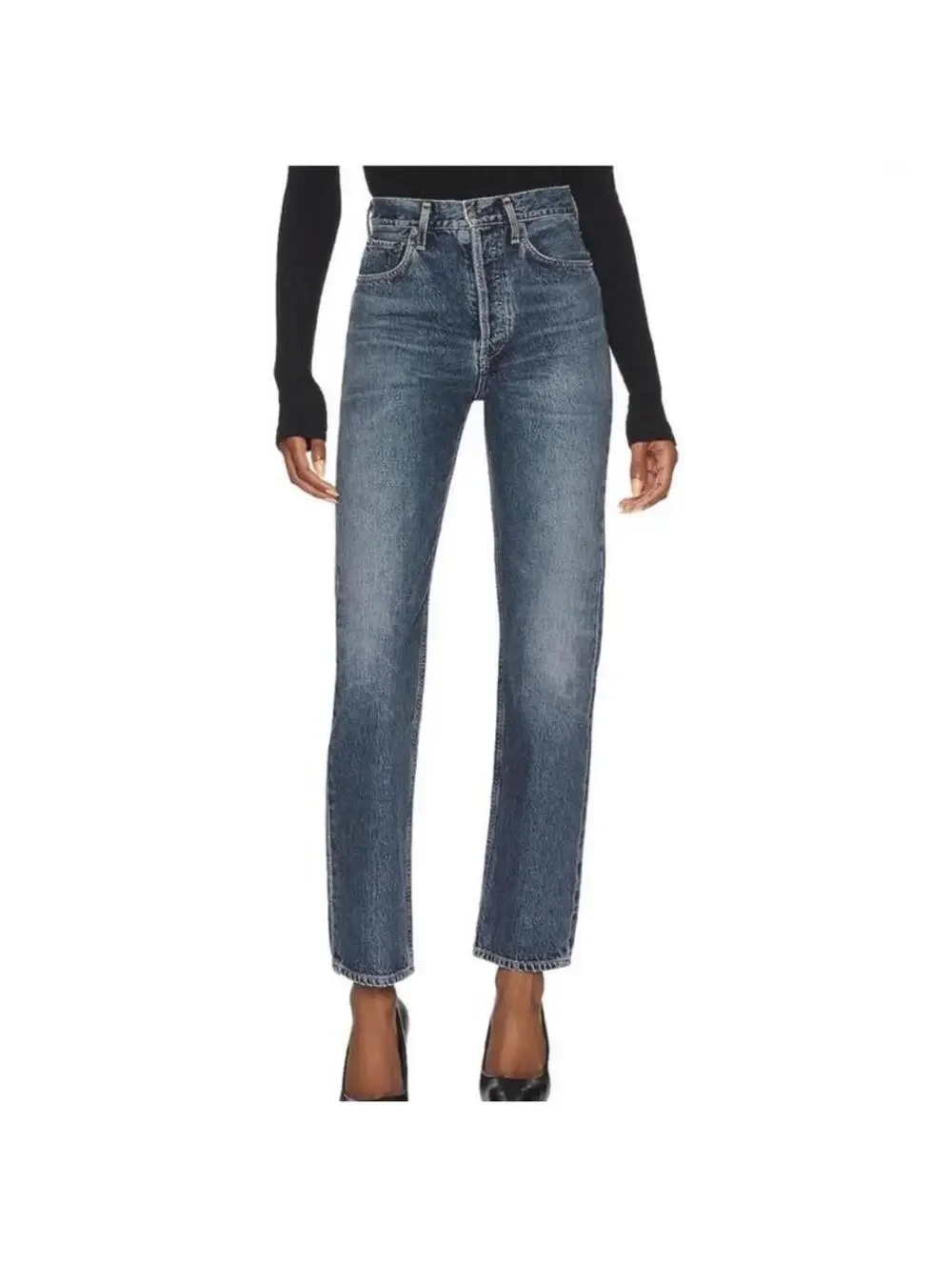 Agolde 90s Pinch Waist Jeans Size 25 Portrait Wash High Rise - Picture 1 of 9